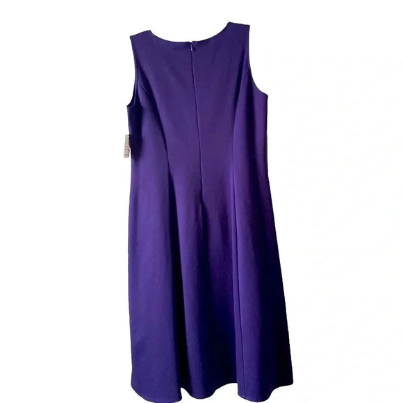 NWT DN Designs Purple Eggplant Gray Ponte Knit Jacket Dress Size 14, padded - Picture 5 of 11